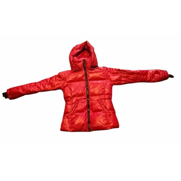 Sam. S13 Freestyle Down Nylon Puffer Jacket Candy Red Size S Festive Winter Coat - Picture 14 of 16